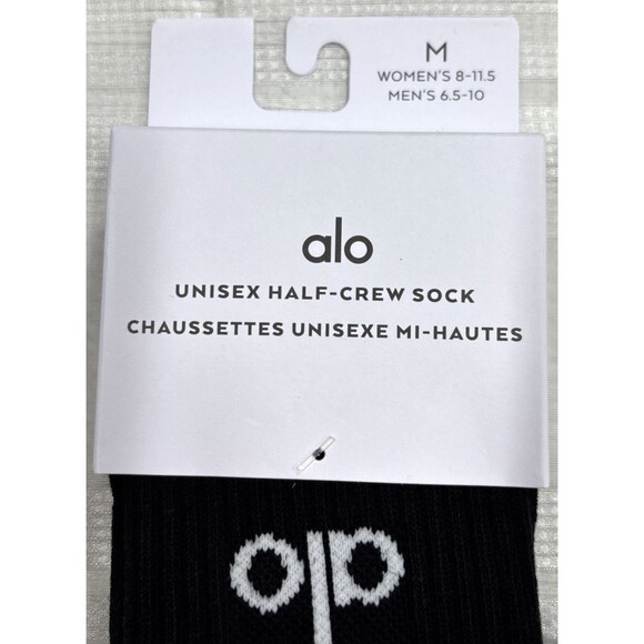 3 Pair ALO Yoga Unisex Half-Crew Socks Black Size Medium NWT FREE SHIPPING - Picture 4 of 7